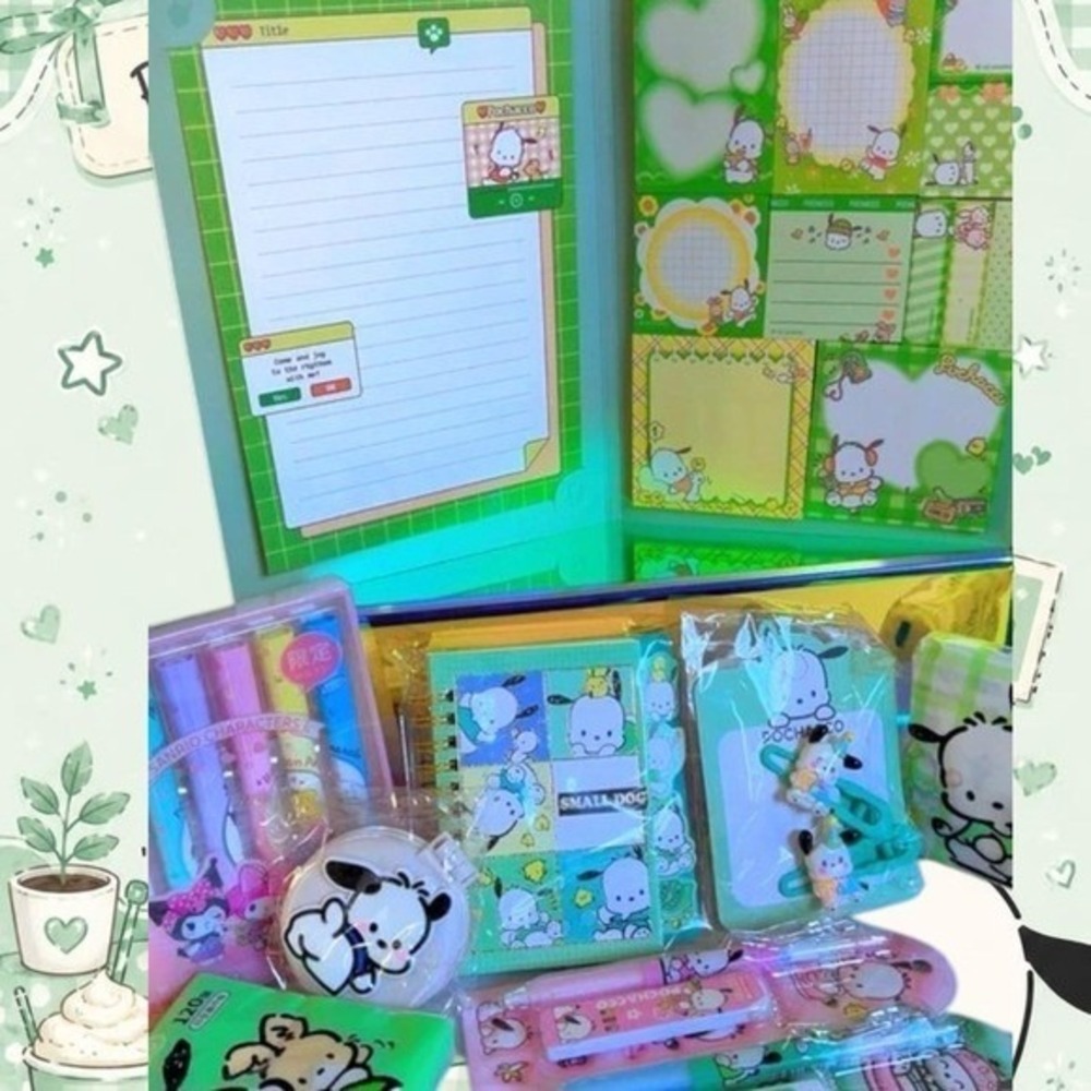 AMAZING SANRIO POCHACCO STICKY NOTES TISSUE BIG BUNDLE NEW